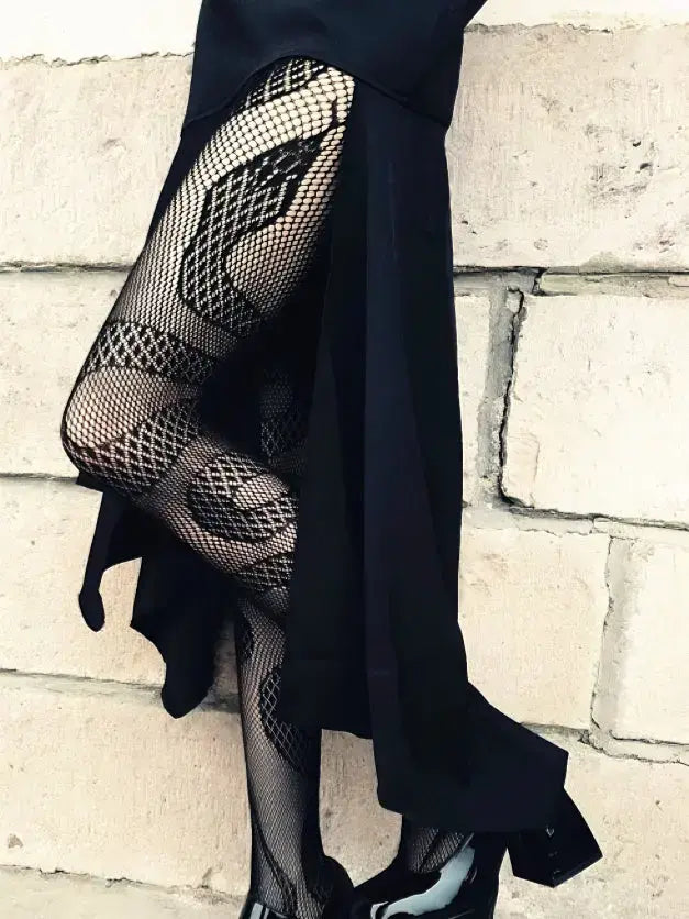 'Clawless' Dark Goth Snake Pattern Tights