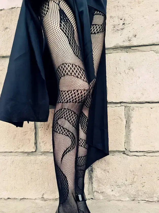 'Clawless' Dark Goth Snake Pattern Tights