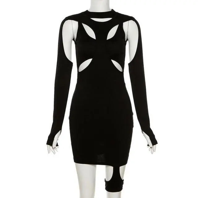 'Cold & Cruel' Hollow-Out Mini Bodycon Dresses