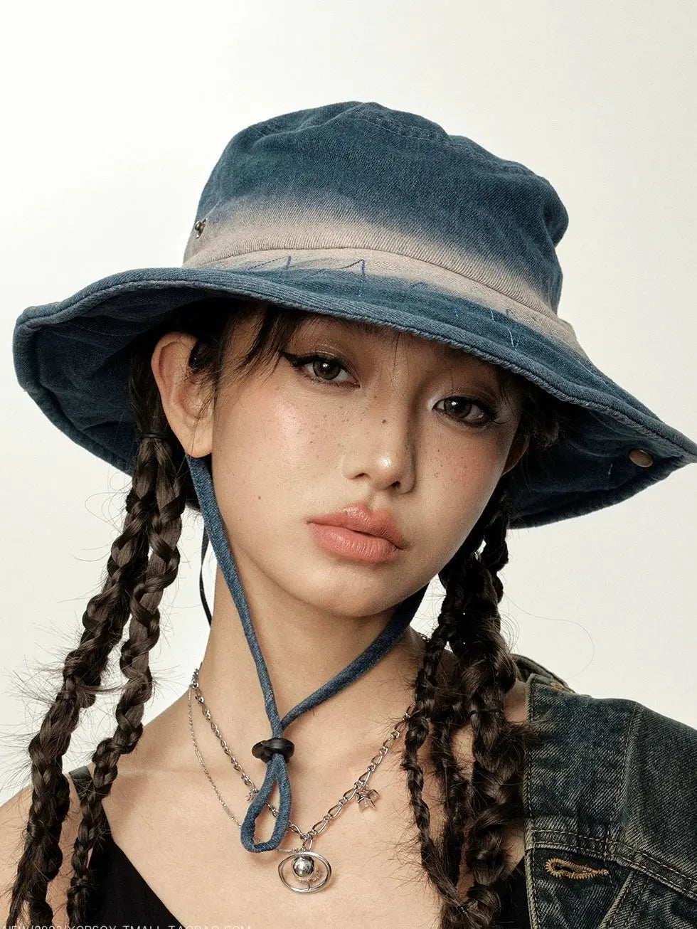 'Cow Girl' Streetstyle Distressed Fishing Hat