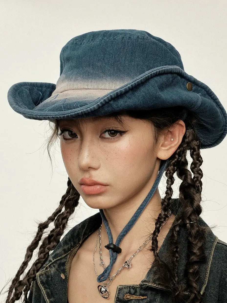 'Cow Girl' Streetstyle Distressed Fishing Hat