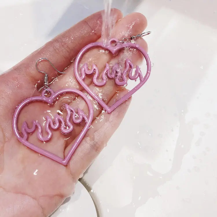 'Crazy in love' Neon Heart Earrings