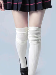 'Cream' Kawaii Cotton Loose Socks Tights