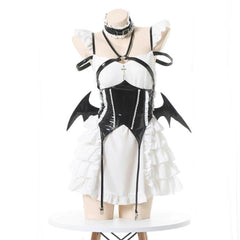 'Cream Soda' Ruffled Cross Strap Wings Corset Dress