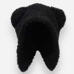 'Cutie Bear' Knitted Ear Muffs Hat