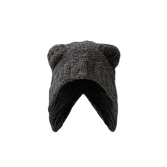 'Cutie Bear' Knitted Ear Muffs Hat