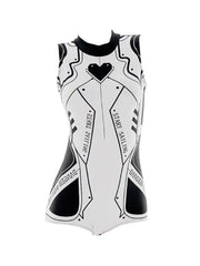 'Cyber Girl' Black & White Robot Costume BodySuit