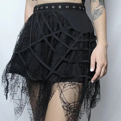 'Dark Nest' Spider Ripped Grunge Skirts