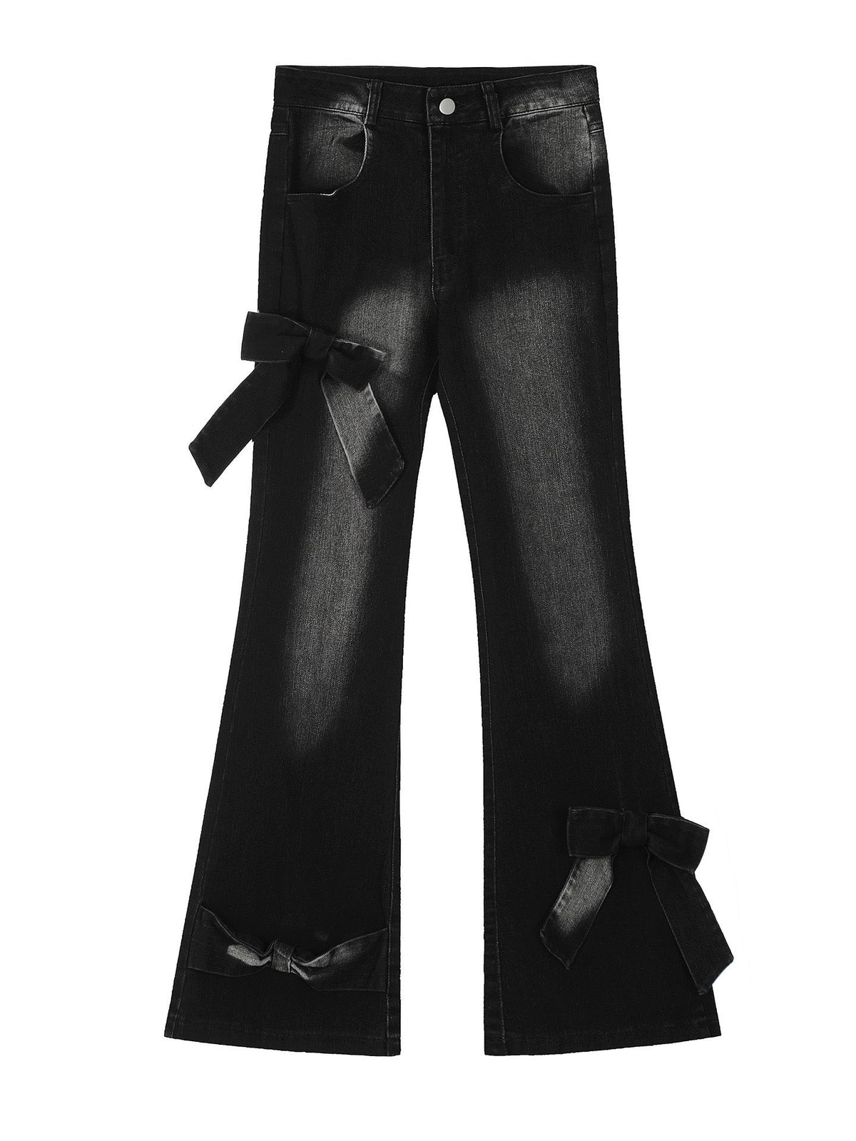 'Date Night' Ribbon Bell Flared Denim Pants