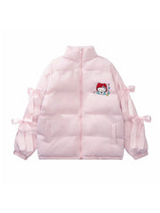 'Dear U' Coquette Kawaii Ribbon Puffer Coat