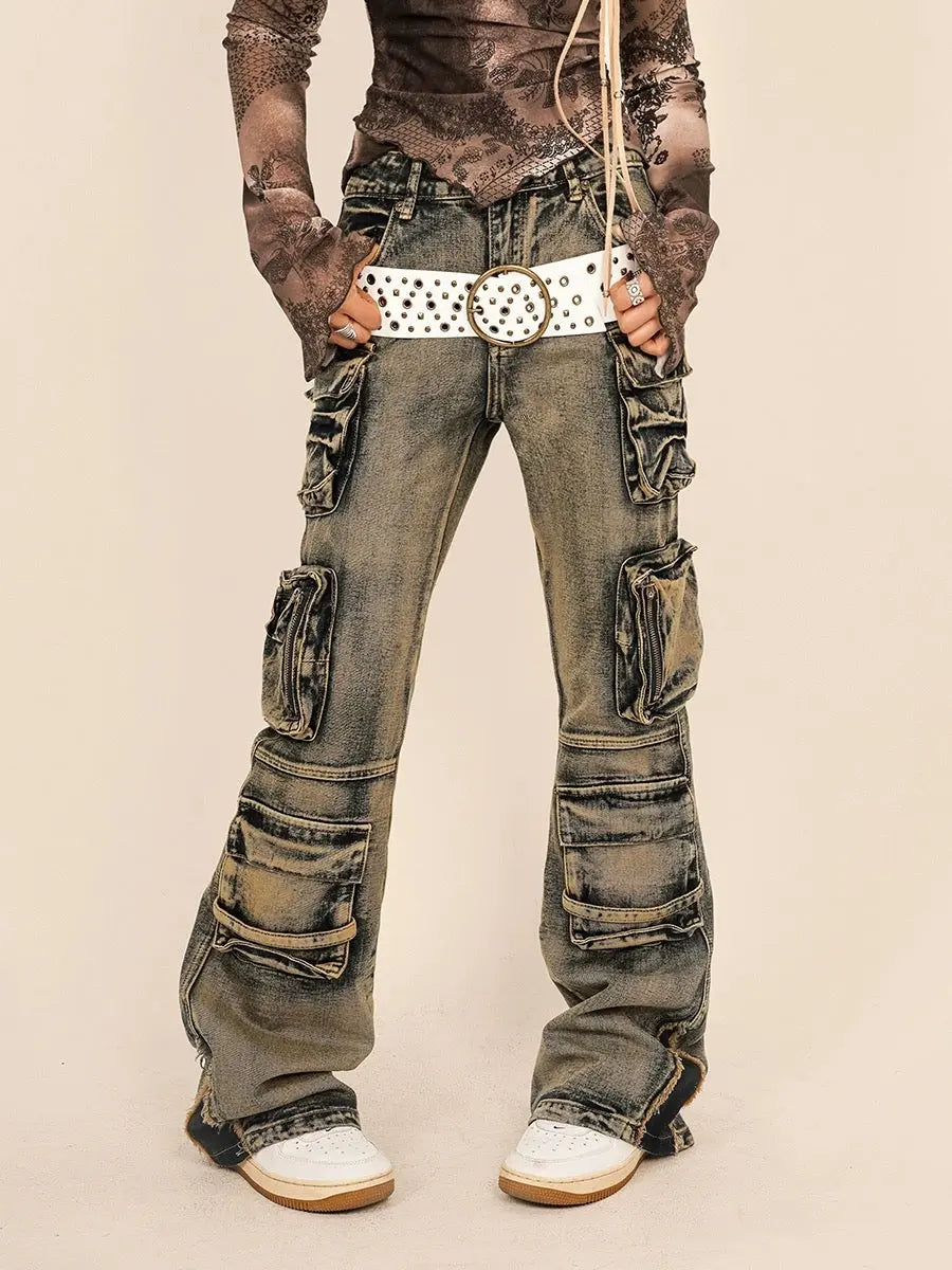 'Decay' Grunge Multi Pockets Distressed Denim Jeans