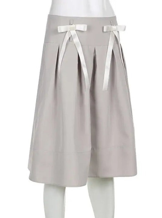 'Deja Vu' Y2k Detachable Bow-Tie Pleated Skirt