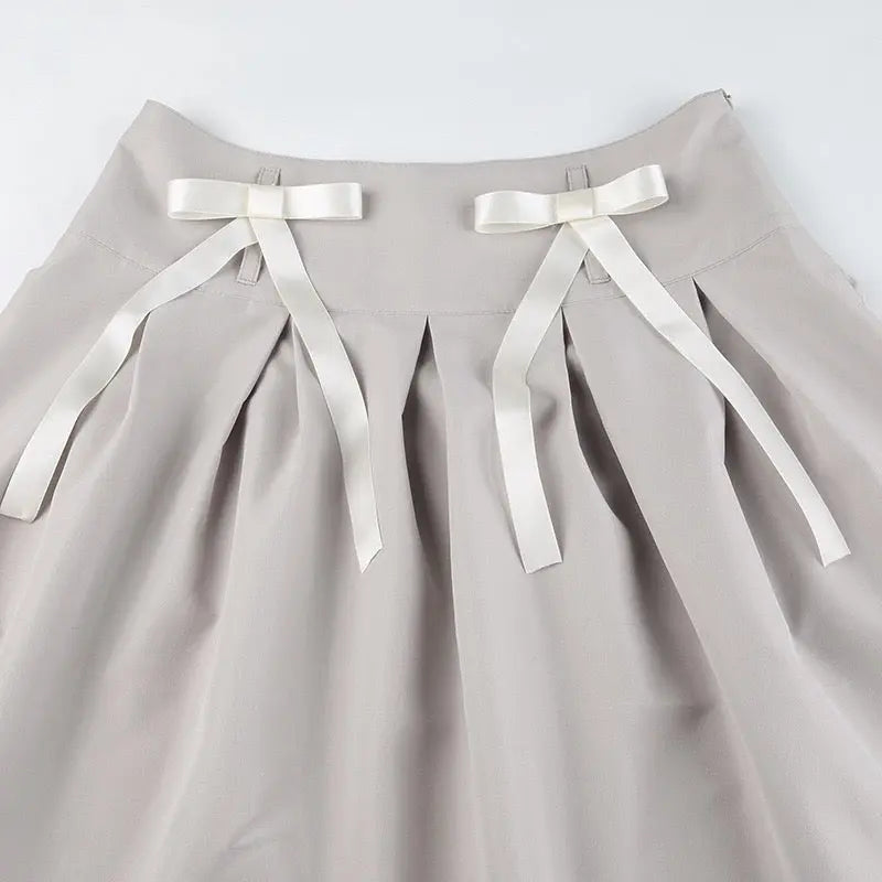 'Deja Vu' Y2k Detachable Bow-Tie Pleated Skirt