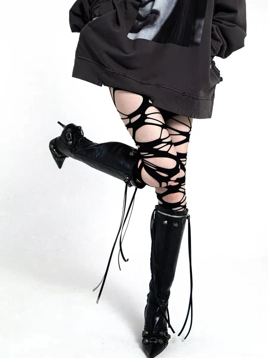 'Delusion' Goth Web Hollow Pantyhose