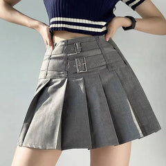 'Desert' Earthy Wasteland Punk Pleated Skirt