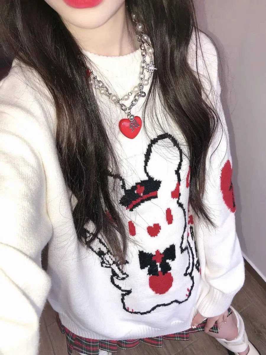 'Diet Rabbit' Kawaii Goth Oversized Sweater