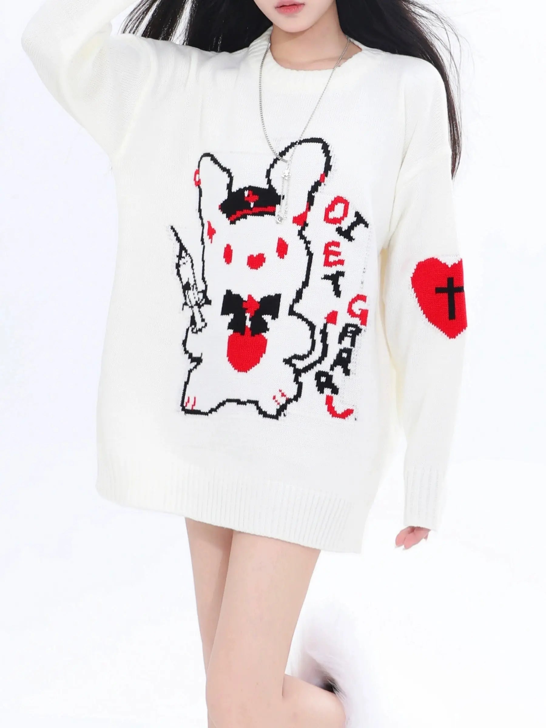 'Diet Rabbit' Kawaii Goth Oversized Sweater