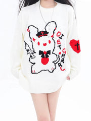 'Diet Rabbit' Kawaii Goth Oversized Sweater