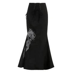 'Dragon Girl' Dark Fish Tail Dragon Midi Skirts