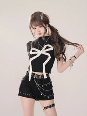 'Dream Girl' Coquette Ribbon Embroidery Shirts