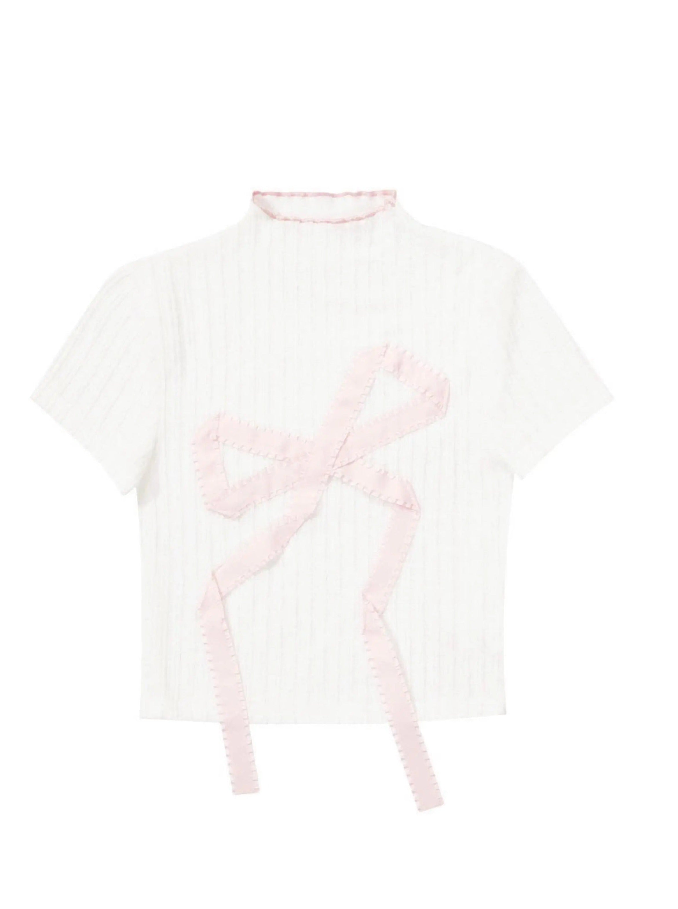 'Dream Girl' Coquette Ribbon Embroidery Shirts