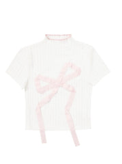 'Dream Girl' Coquette Ribbon Embroidery Shirts