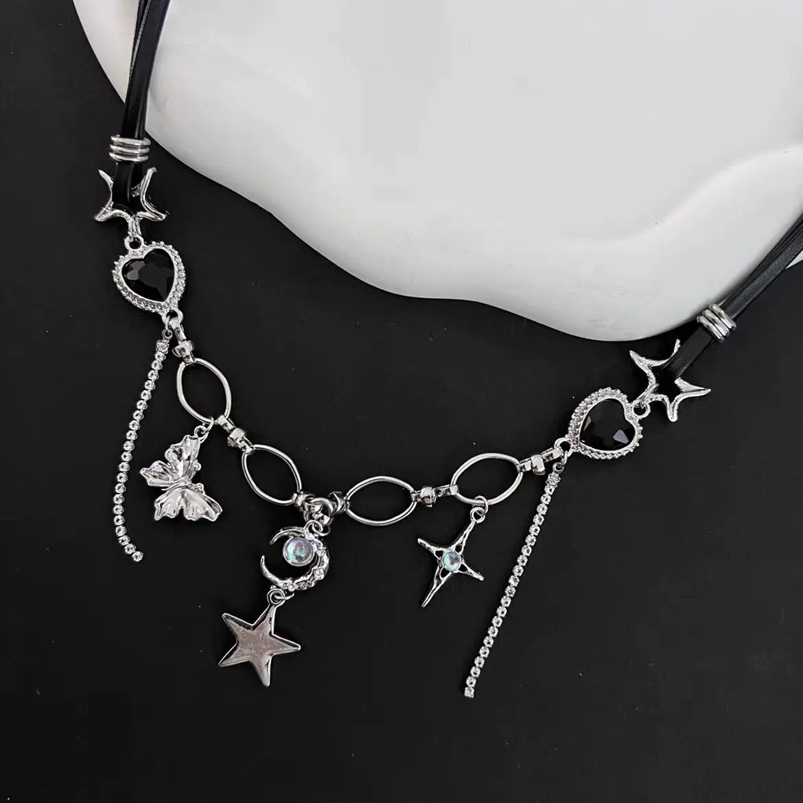 'Dream Land' Punk Y2k Pendants Moon Star Necklace