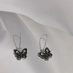 'Echo' Butterfly Shape Skull Goth Earrings