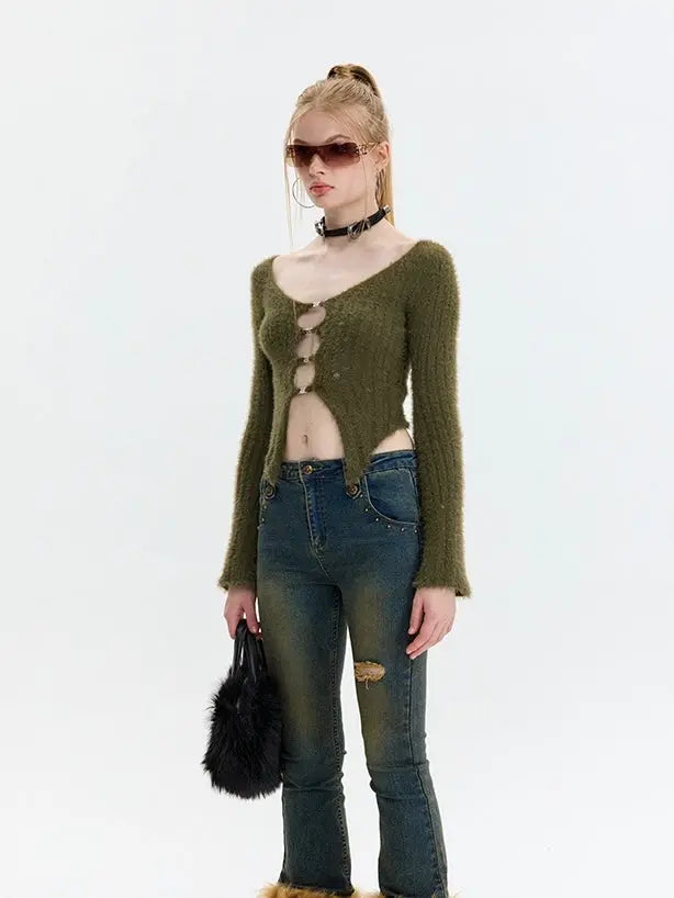 'Exquisite Lady' Y2K Vegan Mink Hot Girl Sweater