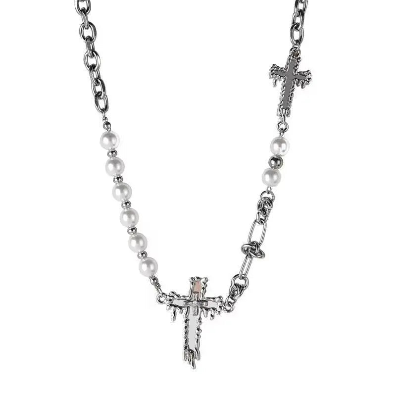 'Faithful' Cross Alt Titanium Necklace