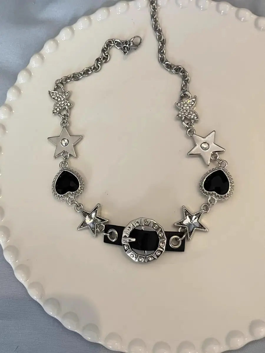 'Fetish' Grunge Star Metal Choker Necklace