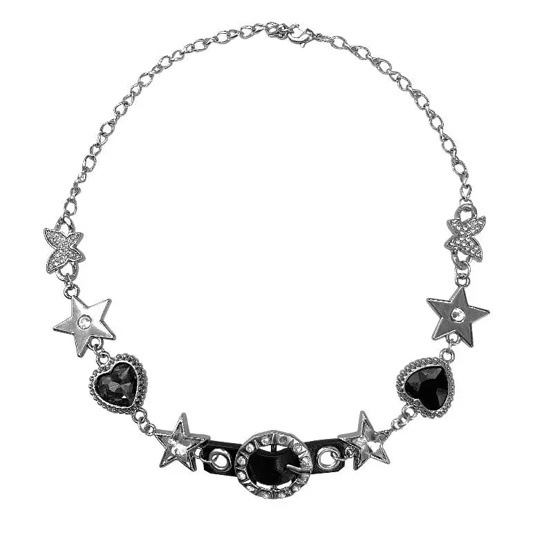 'Fetish' Grunge Star Metal Choker Necklace