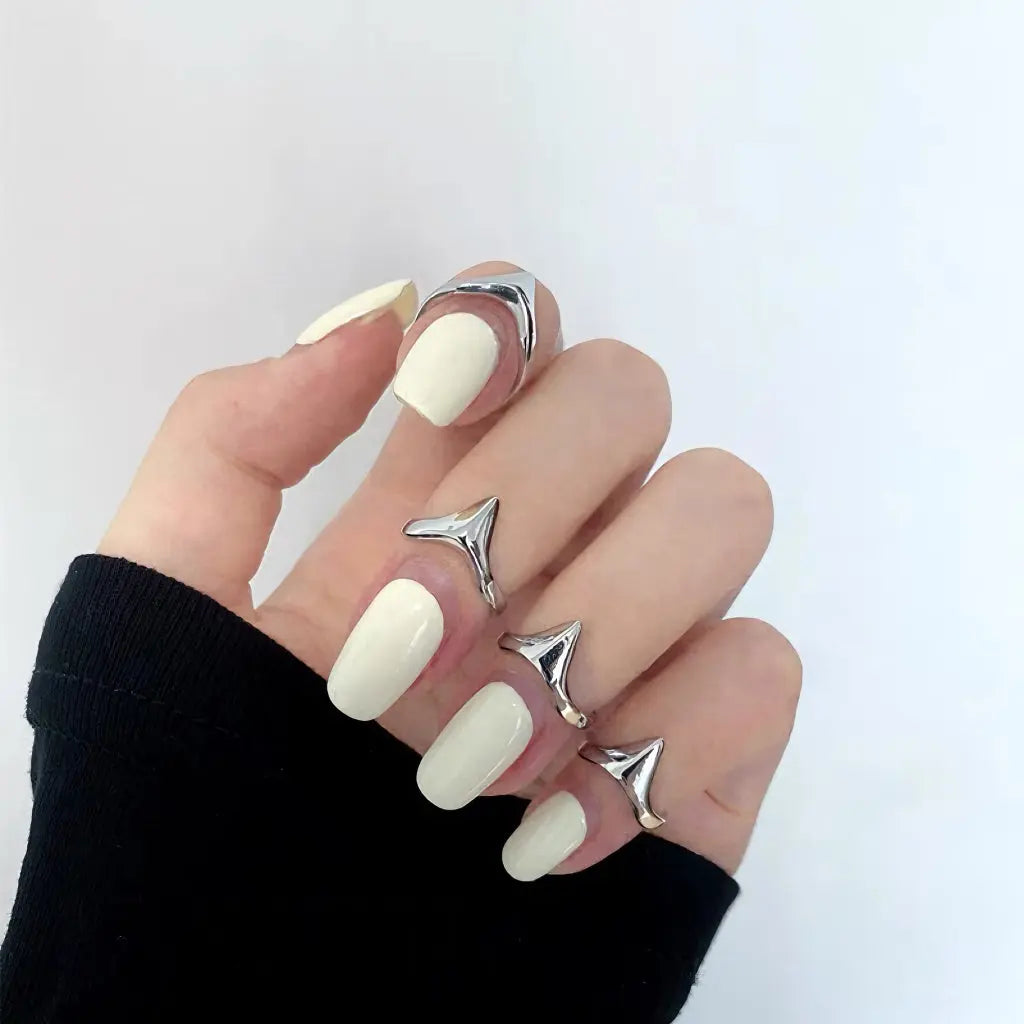 'Fingertips' Future Steel Punk Nail Rings Set