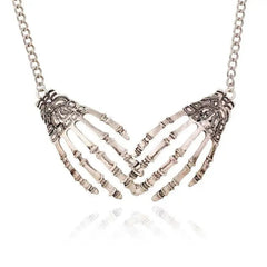 'Fingertips' Skeleton Hands Necklace