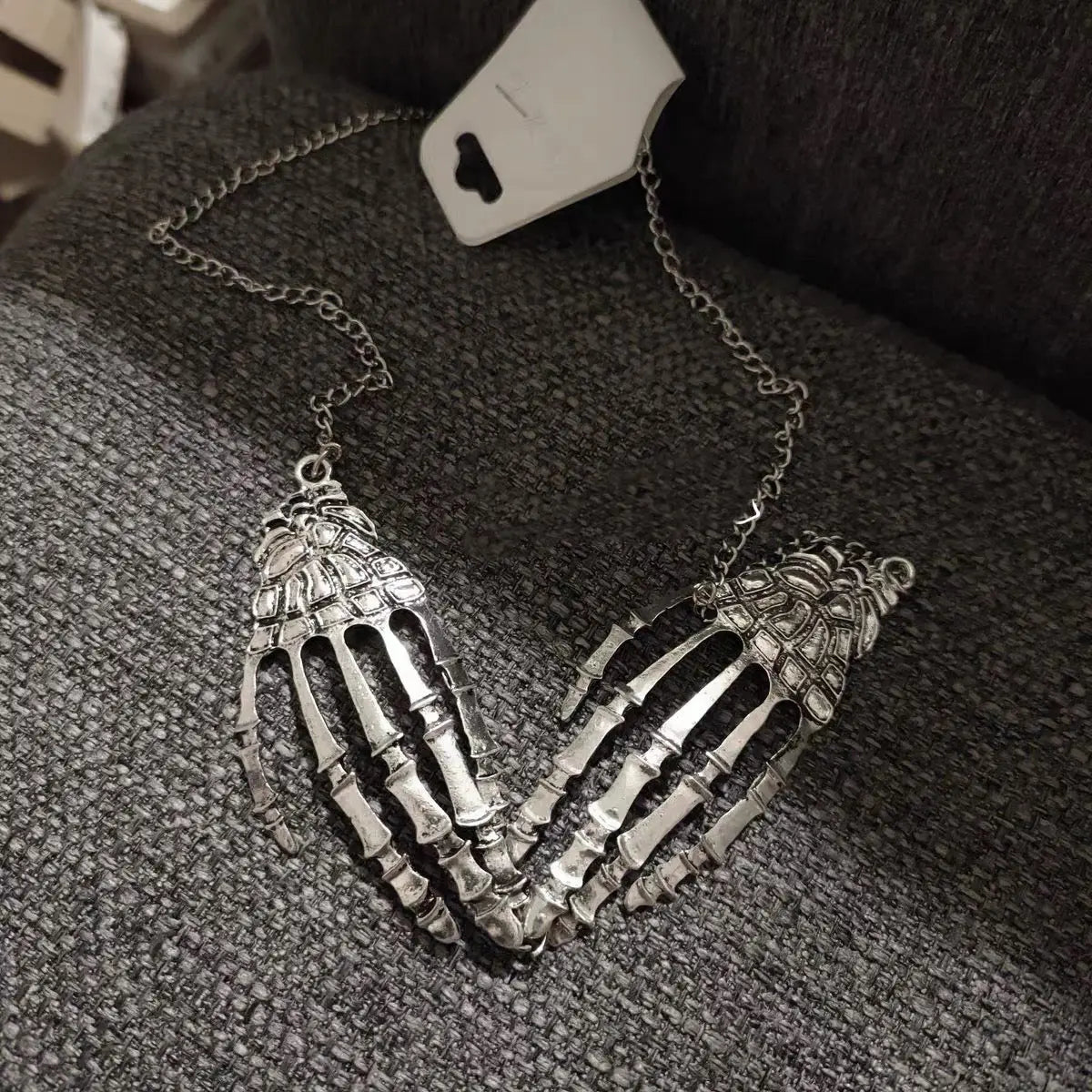 'Fingertips' Skeleton Hands Necklace