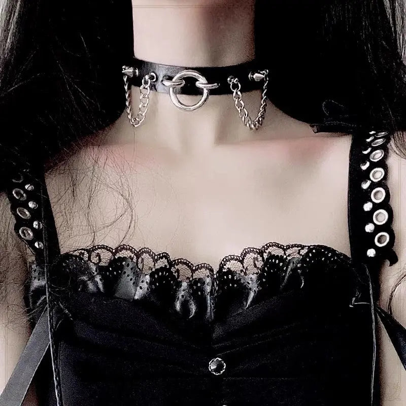 'Flesh' Punk Leather Goth Choker