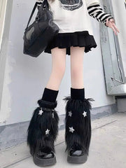 'Fluff Doll' Star Fur Kawaii Leg Warmers