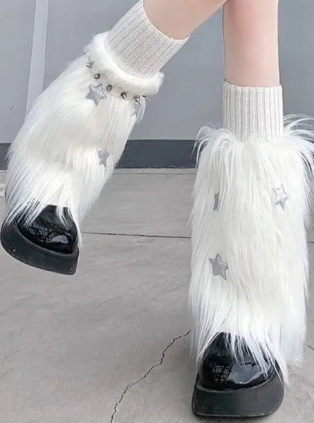 'Fluff Doll' Star Fur Kawaii Leg Warmers