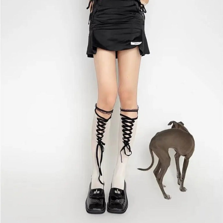 'Fondant' Kawaii Goth Leg Tights Socks