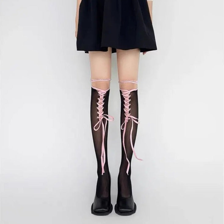 'Fondant' Kawaii Goth Leg Tights Socks