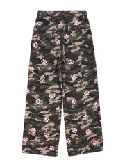 'Footprints'  Kitten Paws Camouflage Oversized Cargo Pants