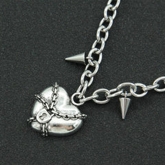 'Forbidden Love' Punk Metal Heart Shape Necklace