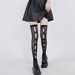 'Fruit Tart' Bow-tie Fishnet Long Tights