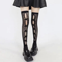 'Fruit Tart' Bow-tie Fishnet Long Tights