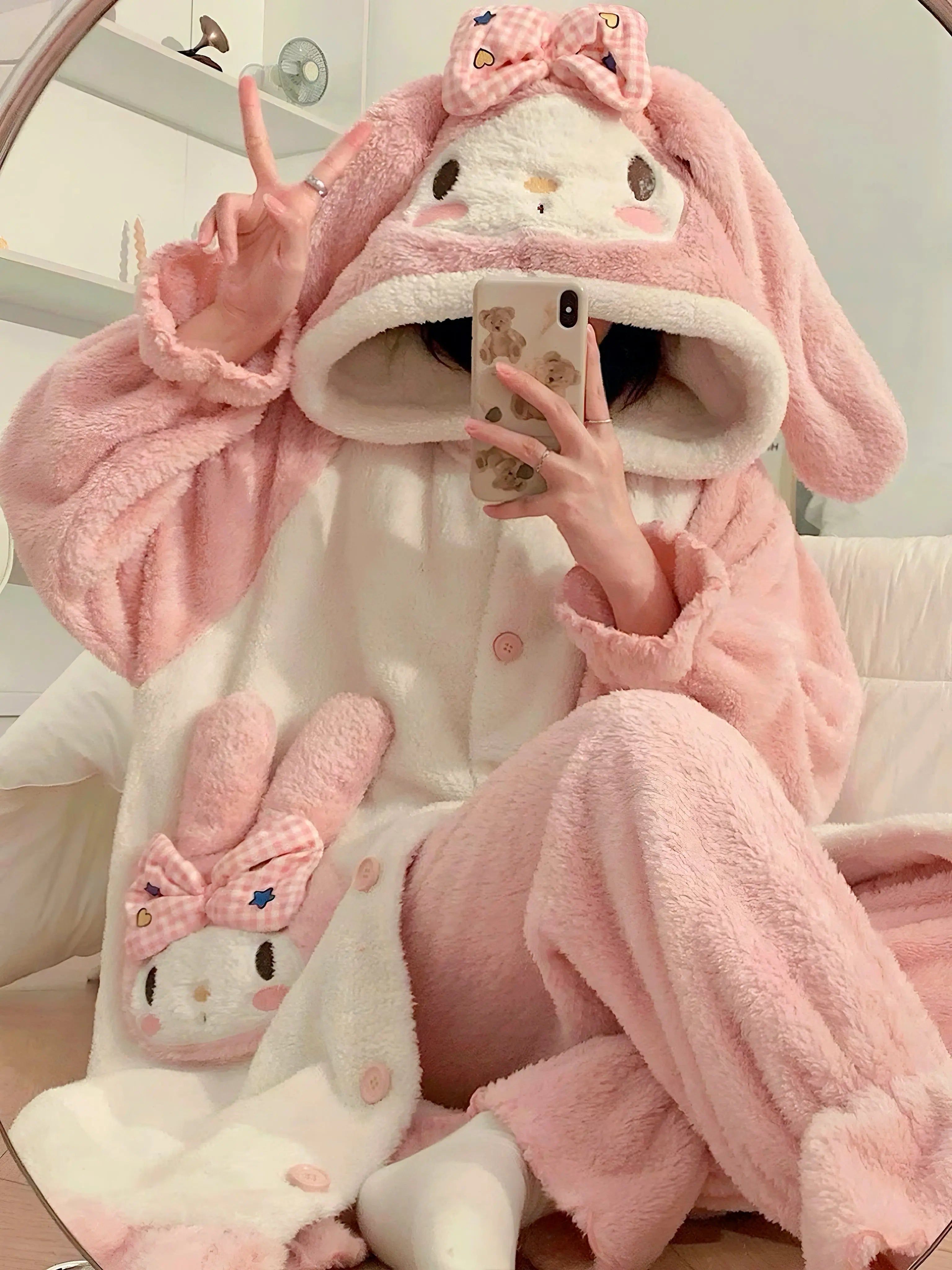 'Fun fair' Kawaii Cute Fluffy Comfy Pjms Gown Set