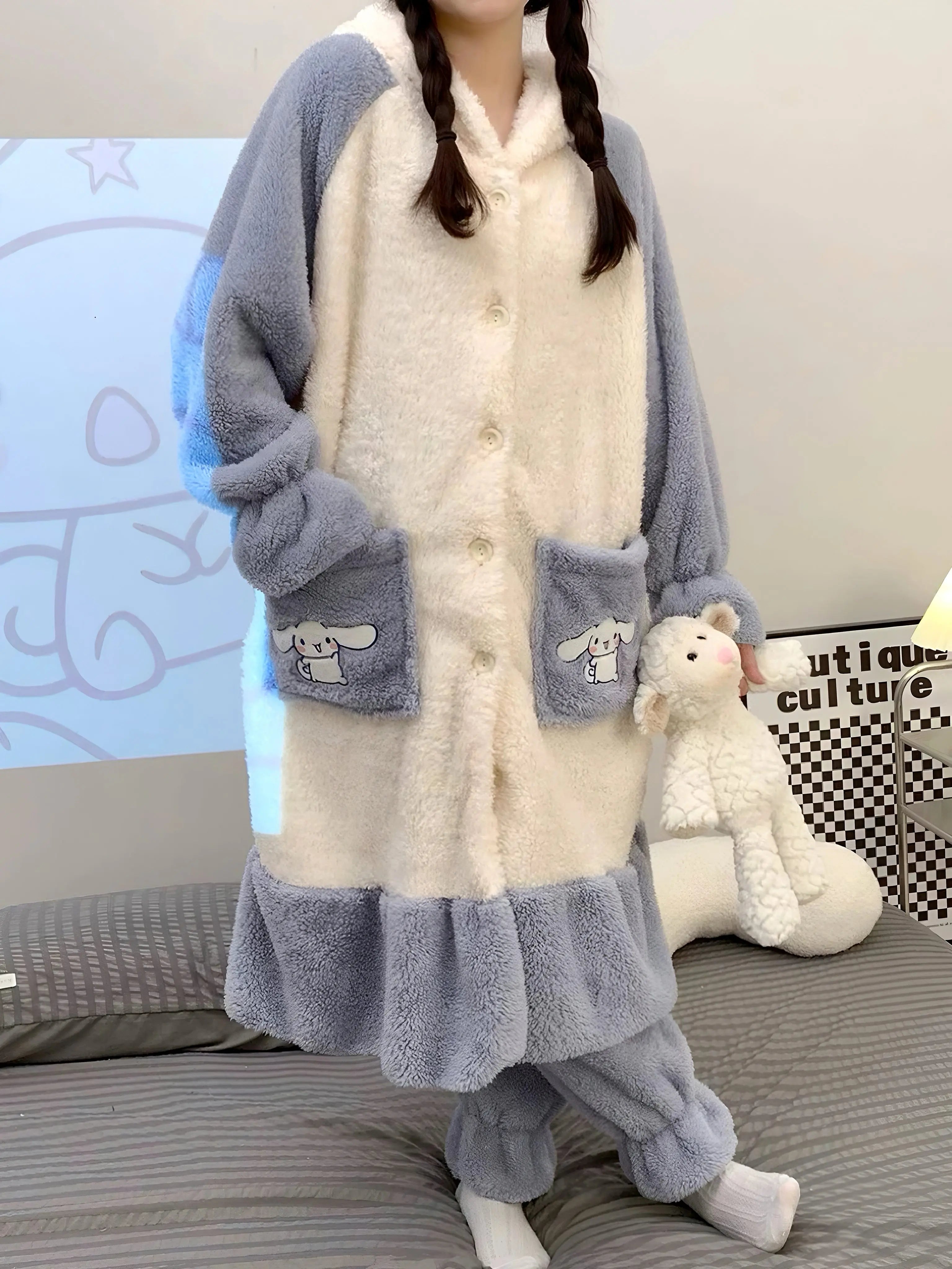 'Fun fair' Kawaii Cute Fluffy Comfy Pjms Gown Set