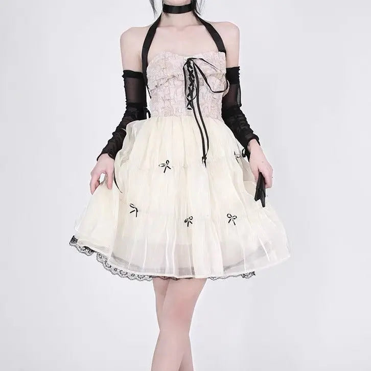 'Genesis' Fairy Gloves Lace Strapless Dress