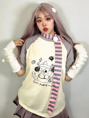 'Ghost Puppy' Anime Kawaii Graffiti Scarf Shirts