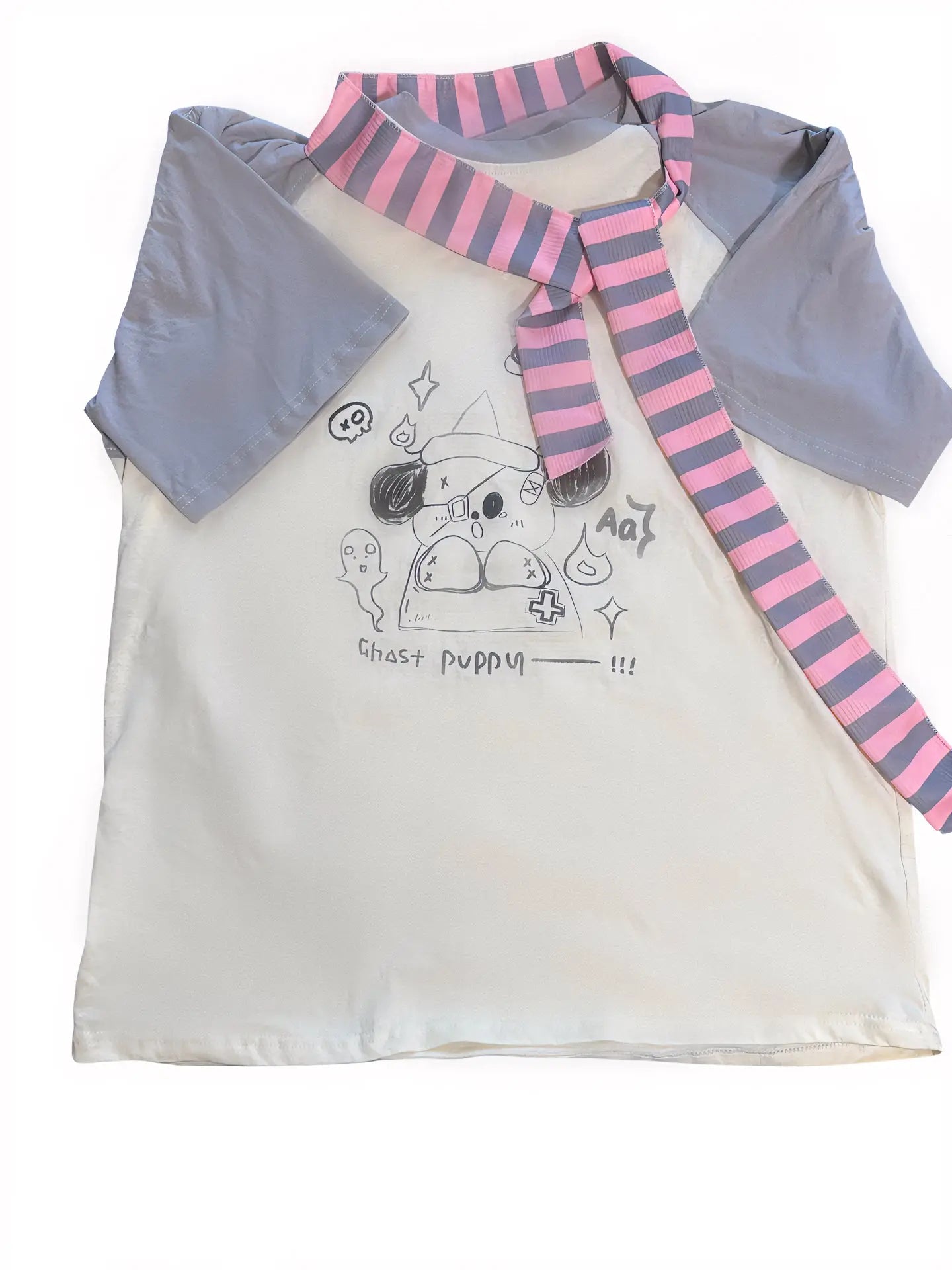 'Ghost Puppy' Anime Kawaii Graffiti Scarf Shirts