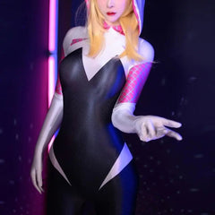 'Ghost-Spider' Gwen Cosplay Sexy Tights Bodysuit